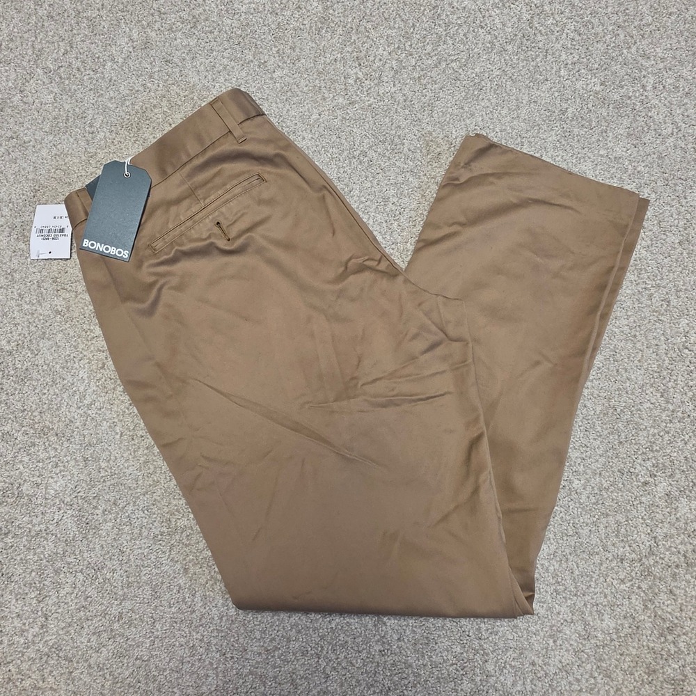 Bonobos Weekday Warriors Slim Straight Pants‎ 35x30 Toasted Coconut Brown Cotton